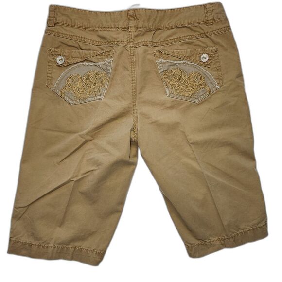 Mur Mur Women's Tan Embroidered Bermuda Shorts Size M - Picture 2 of 11